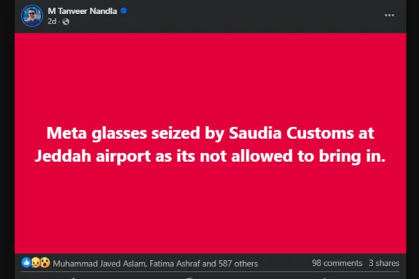 Tanveer Nandla Meta Glasses Seized