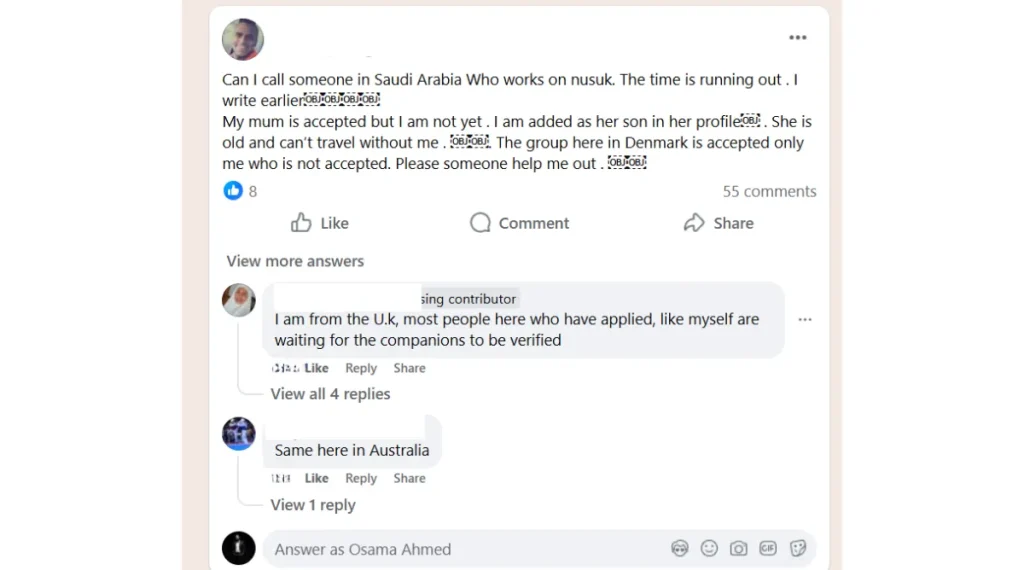nusuk app companion verification issue