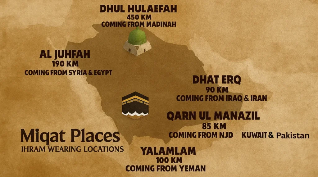 Complete map of miqat
